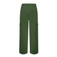 thumbnail image 4 of WRKEKC Women Cargo Joggers Casual Workout Pants Drawstring Waist Multiple Pockets Sporty Style, 4 of 5