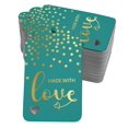 thumbnail image 1 of Inkdotpot Real Gold Foil Made With Love Text Tags Favor Hang Paper Tags 50 Pack, 1 of 6