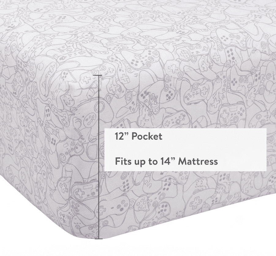 Mainstays Kids 220TC Cotton Gamer Double, 4 Piece Sheet Set