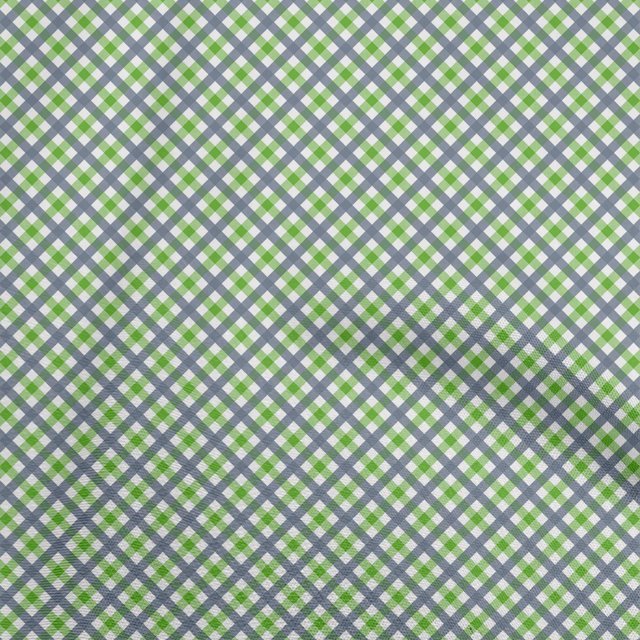 oneOone Cotton Flex Green Fabric Check Craft Projects Decor Fabric Printed By The Yard 40 Inch Wide
