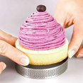 thumbnail image 4 of 24 Pack Stainless Steel Tart Rings 3 In,Perforated Cake Mousse Ring,Cake Ring Mold,Round Cake, 4 of 7