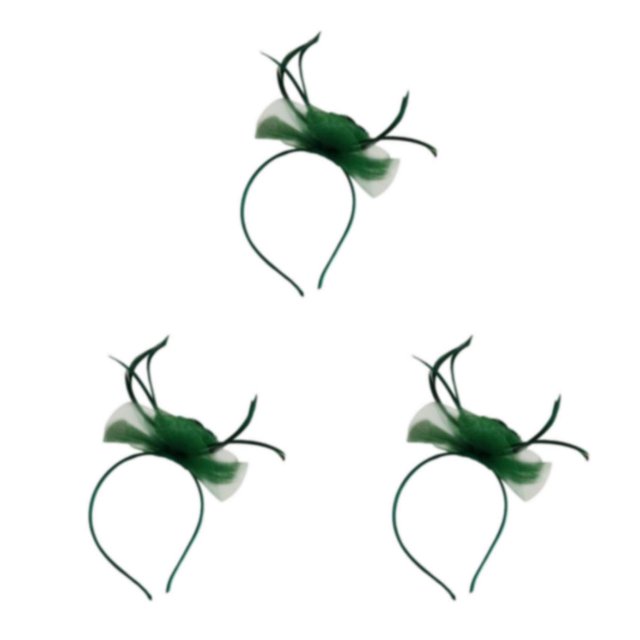 QualitChoice Maille Fascinator Femmes Coiffure Photographie Accessoires Prom Maquillage Performance Réglable Cosplay Partie Couvre-Chefs Vert Foncé 3PCS