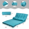 thumbnail image 3 of Costway Foldable Floor Sofa Bed 6-Position Adjustable Lounge Couch with 2 Pillows Blue, 3 of 10