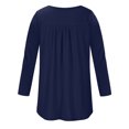 thumbnail image 4 of FAIWAD Tunique Basique pour Femmes Manches Longues Col Rond Blouse Boutonnée Décontractée Plissée Ample, 4 of 6