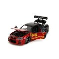 thumbnail image 4 of Jada 2002 Nissan Skyline GT-R (R34) RD (Drive Droite) Rouge Métallique et Noir Godzilla Vs. Destoroyah (1995) Film Hollywood Rides Série 1/24 Voiture Modèle Moulée sous Pression, 4 of 8
