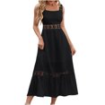thumbnail image 3 of Birdeem Robe Décontractée Sans Manches en Dentelle Ample Confortable Couleur Unie pour Femmes, 3 of 9
