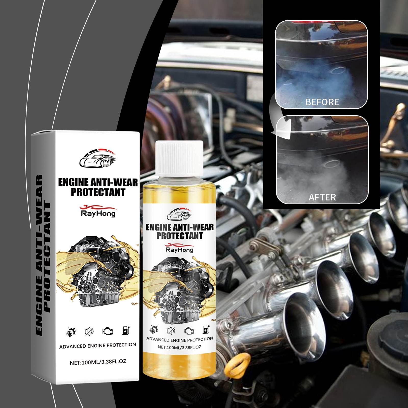 YOTQUSKI Engine Oil Additive,Oil Additive For Car Engine,Highly Effective Engine Anti-Wear Protectant,Noise Reduction and Shaking Cure,for Prevent Oil Leaks and Burning，3.38 OZ