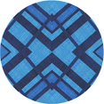 thumbnail image 1 of Ahgly Company Tapis d'Intérieur Ronds Transitionnels Lavables à la Machine Bleu Ciel Profond, 6 Pieds Rond, 1 of 7