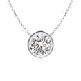 thumbnail image 1 of Angara Collier en Diamant Naturel - Collier Solitaire en Diamant Rond Serti Clos en Platine pour Femmes, 1 of 10