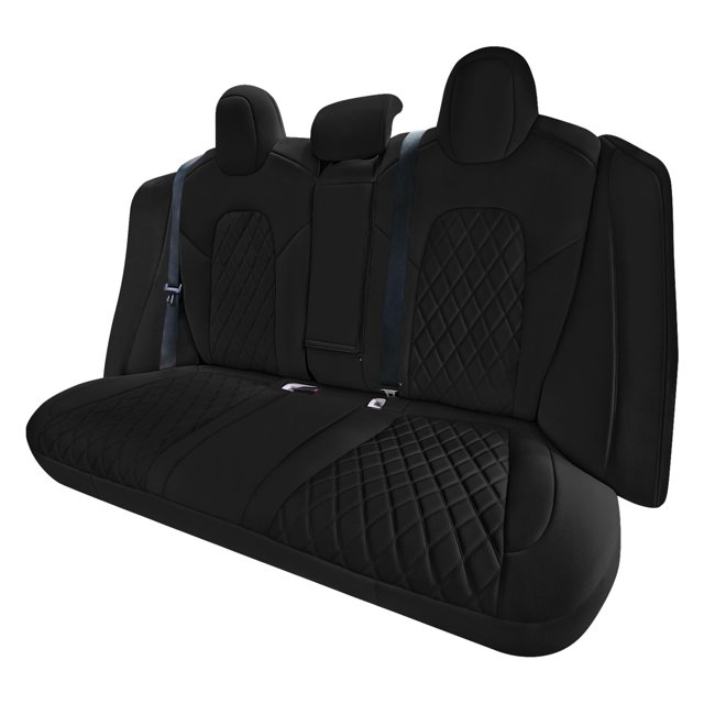 FH Group Neoprene Waterproof Custom Fit Car Seat Covers for 2017-2024 Tesla Model 3, Black