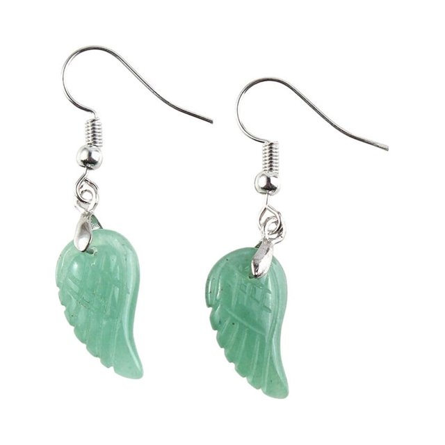 1 Pair Pearl Earring Ear Stud Sweet Gift Exquisite Attractive Beautiful Long-lasting Rustproof Carved Crystal Angel Wing Type 5