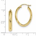 thumbnail image 2 of 10K Yellow Gold Polished 3.5mm Oval Hoop Earrings, 2 of 2