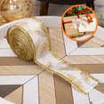 thumbnail image 2 of TopLLC Christmas Ribbon Wired, Christmas Decorations 5.5 Yards 2 inch Gold Pine Needles Wired Edge Ribbon, Glitter Christmas Tree Decorative Ribbon Fabric Craft Ribbon for Gift Wrapping Bow Wreath, 2 of 9