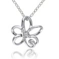 thumbnail image 1 of Miabella Diamond Accent Sterling Silver Flower Pendant; 18", 1 of 4