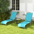 thumbnail image 1 of Costway Lot de 2 Chaises Longues de Patio avec Accoudoirs Inclinables Réglables, Turquoise, 1 of 10