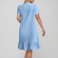 thumbnail image 4 of Liquidation d'Été 2025! Robe pour Femme Grande Taille, Liquidation de Robes d'Été pour Femmes, Robe d'Été pour Femme en Coton et Lin à Manches, Ourlet Volanté, Jupe Longue, 4 of 5