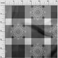 thumbnail image 3 of oneOone Cotton Jersey Gray Fabric Asian Block With Check Craft Projects Decor Fabric Printed By The Yard 58 Inch Wide, 3 of 4