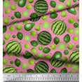 thumbnail image 2 of Soimoi Poly Georgette Fabric Pear,Lemon & Watermelon Fruits Print Sewing Fabric Yard 52 Inch Wide, 2 of 3