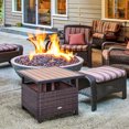 thumbnail image 2 of Outsunny Table d'Appoint en Rotin Osier avec Trou pour Parasol Marron, 2 of 10