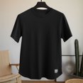 thumbnail image 1 of Men's Solid Color Comfortable Sport Casual Short Sleeved Round Neck Shirts, 1 of 9