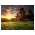 thumbnail image 1 of Designart Ranch clôturé au lever du soleil Art mural sur toile, 1 of 3