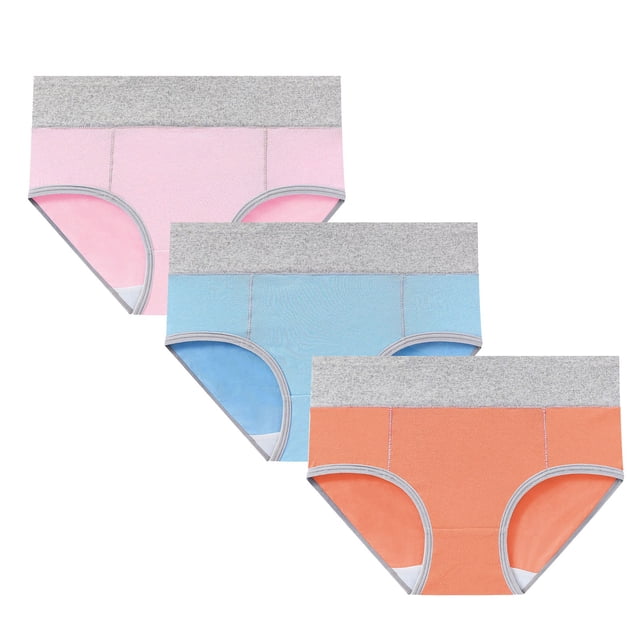 3 Pack High Waist Panties for Women Tummy Control Plus Size Cotton Underwear Full Coverage Comfy Ladies Briefs 2XL