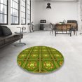 thumbnail image 4 of Ahgly Company Tapis d'Intérieur Lavable à la Machine, Carré, Transitionnel, Vert Pistache, Tapis de Zone, 5 Pieds Carré, 4 of 7