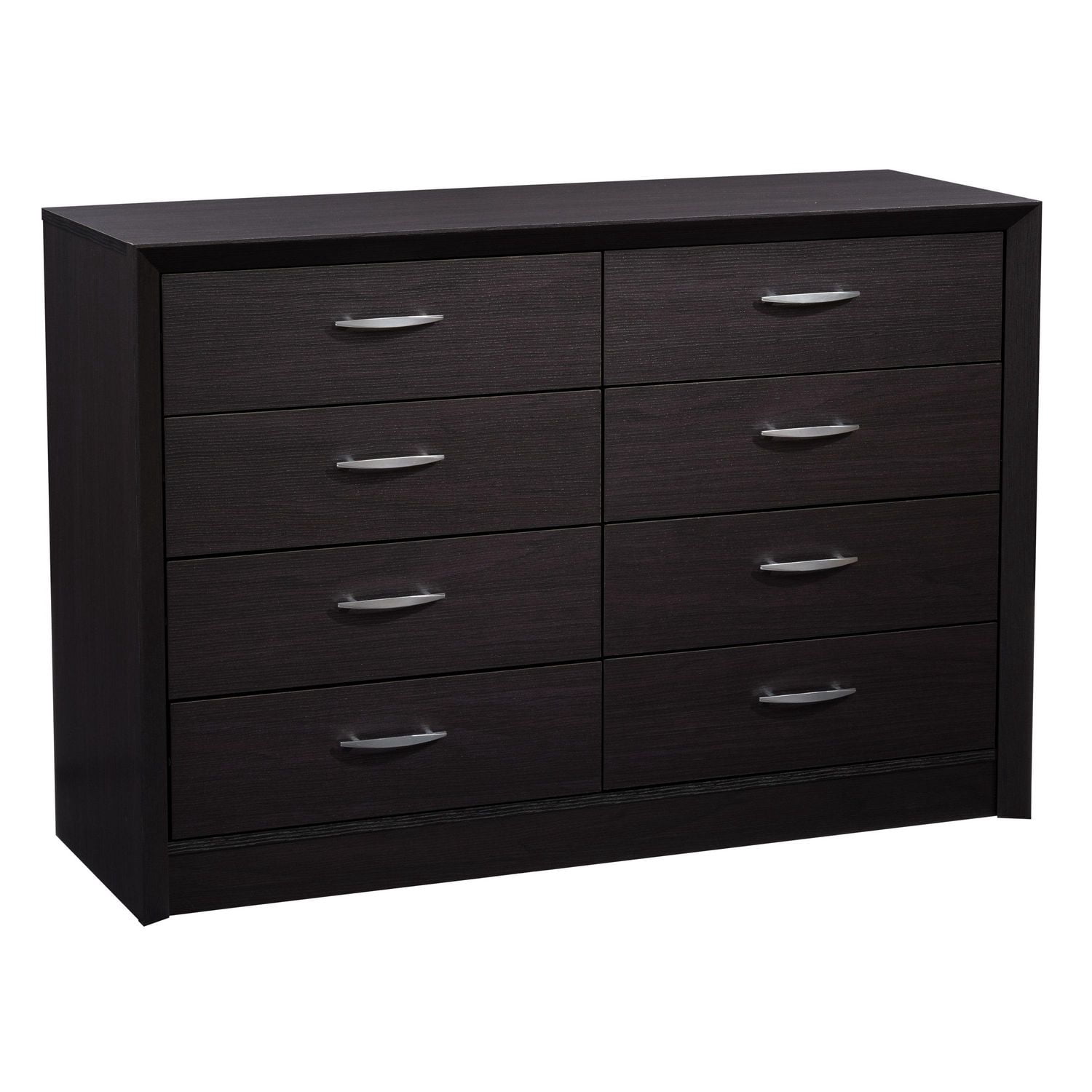 Commode double CorLiving Newport de style milieu de siècle moderne à 8 tiroirs pour adulte avec système anti-basculement