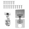 thumbnail image 3 of kurtrusly Hinge Repair Set Stainless Steel Door Hinge Plate Screws Kit, 2pc Hinge Plates, Hinge Plate Connector, 16pcs Screws, 3 of 9