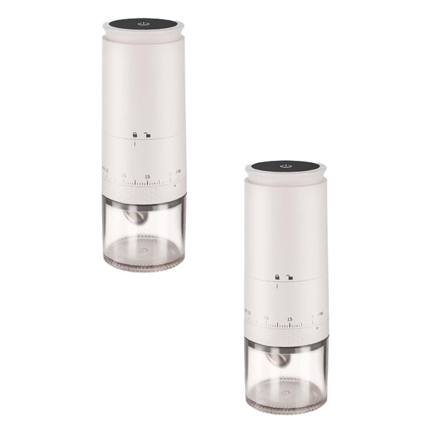 Oleegame Moulin à Café Conique Électrique Portable 2 Pcs Rechargeable Petit Moulin avec 38 Réglages de Mouture Réglables Broyeur de Voyage Compact Sans Fil pour Infusion à Froid Pour Over Français