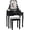 Noir, variante sur Costway Coiffeuse avec 10 Ampoules à Intensité Réglable, Interrupteur Tactile, Tabouret Coussiné, Blanc