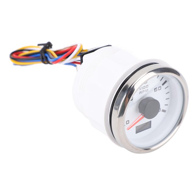 Tachymètre 2 Pouces avec Compteur d'Heures pour Camion Tracteur Voiture RV Bateau 8000RPM Rétroéclairage 7 Couleurs