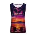 thumbnail image 4 of lSLJS Women Floral Printing Tank Round-Neck Sleeveless Block Tunic Tee Tops, Womens Tank Tops, 4 of 5