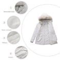 thumbnail image 4 of Women's Solid Mid Length Jacket With Large Collar And Warm Winter Coat,Size:S, 4 of 7
