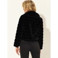 thumbnail image 4 of INSPIRE CHIC Veste Courte Duveteuse pour Femme en Fausse Fourrure à Col Rabattu, Ouverte à l'Avant, TG Noir, 4 of 5