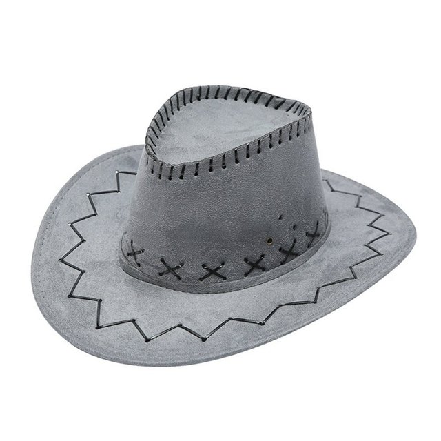 Chapeau de Soleil Cowboy Adulte Décontracté Solide Suture Été Mode Western Large Bord Polyester