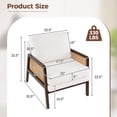 thumbnail image 3 of Gymax Set Of 2 Mid Century Modern Accent Chair Living Room Armchair w/ Rattan Arms Brown, 3 of 6
