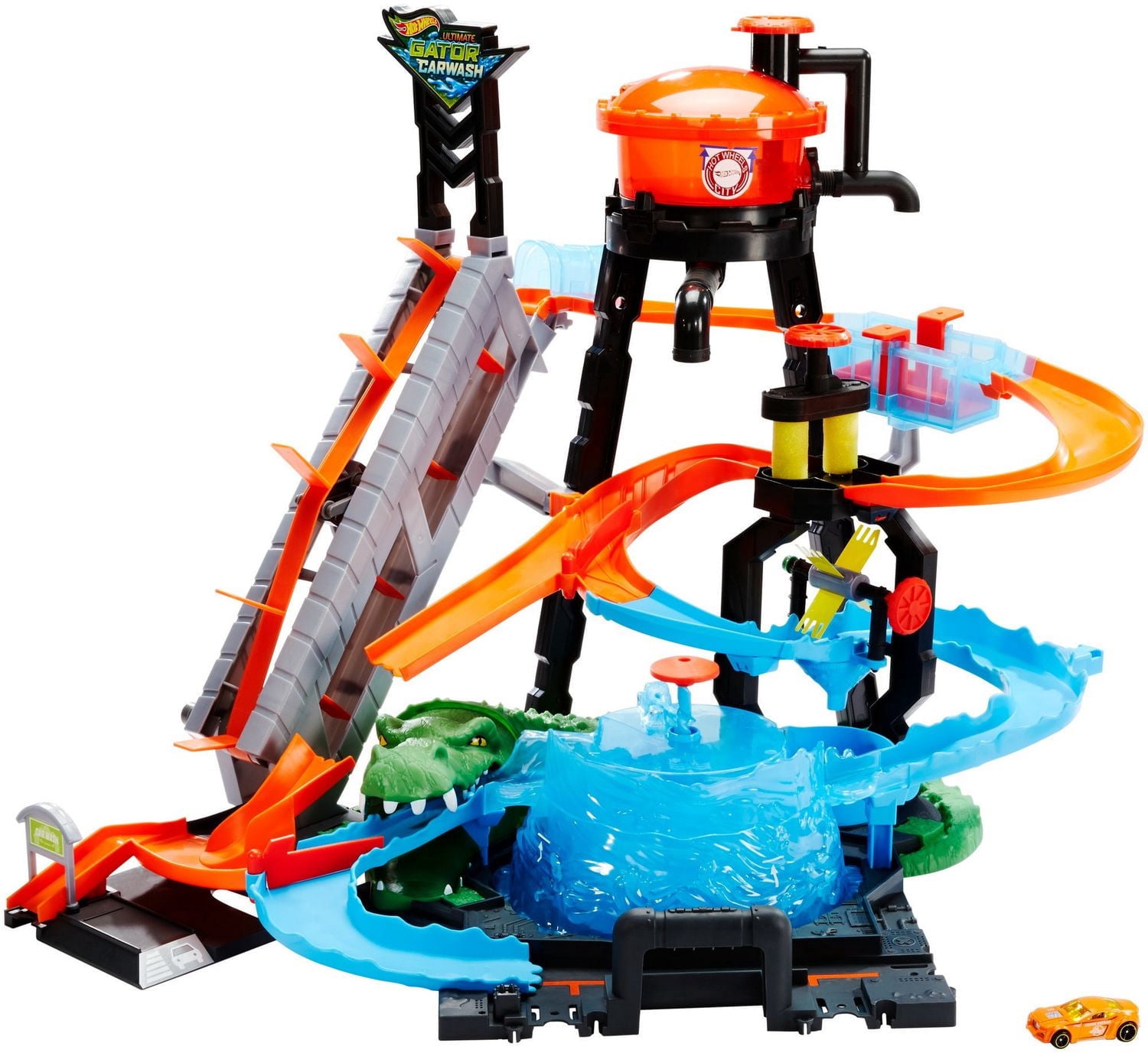 Hot Wheels Coffret de jeu Lave-auto Crocodile