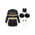 thumbnail image 3 of Aislor Tenues de Cheerleading pour Filles Enfants Costume de Cosplay Chef de Cheer Halloween Robe de Fête Rave Danse Justaucorps Noir B 6, 3 of 7