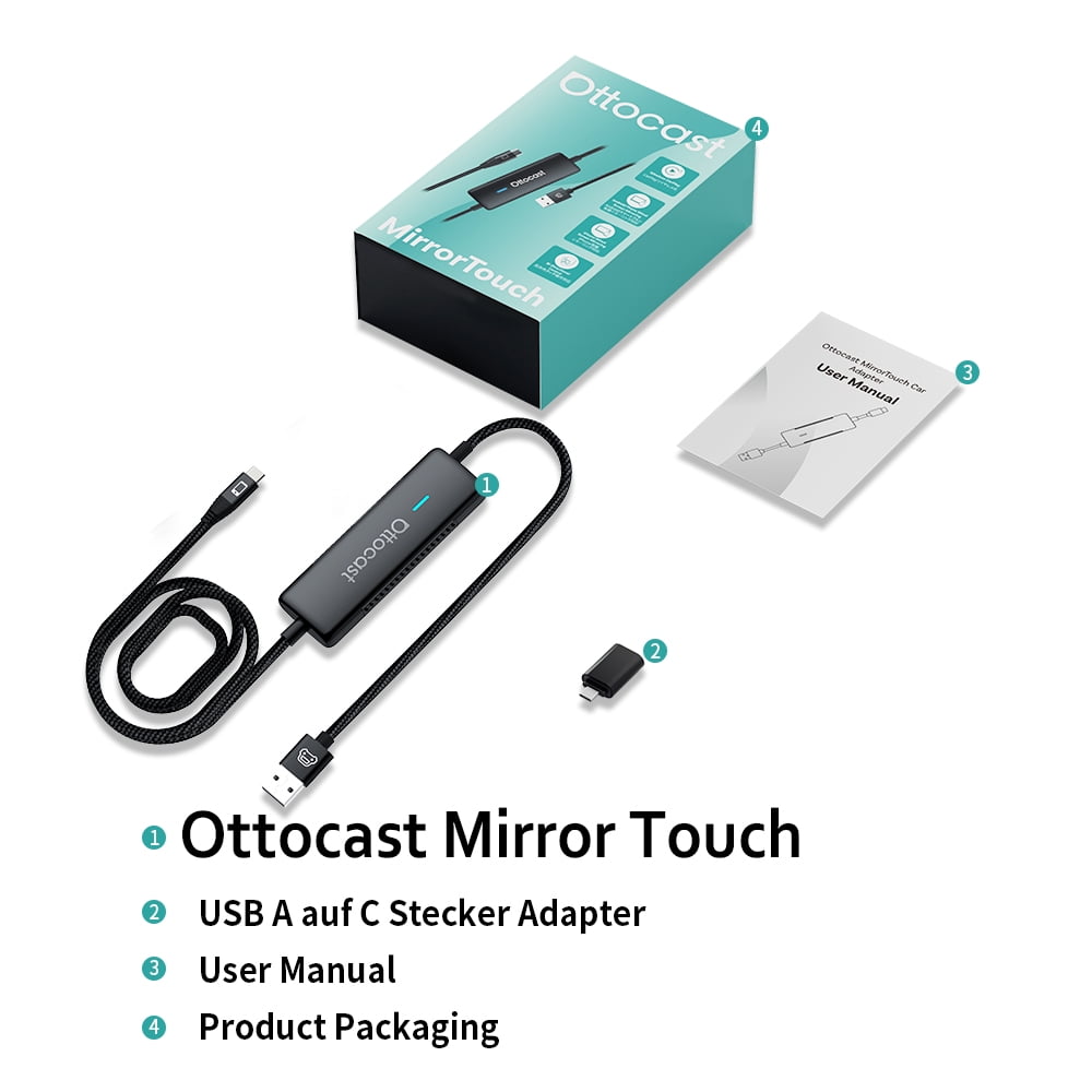 Ottocast Mirror Touch Wireless CarPlay Adapter That Lets Your Car