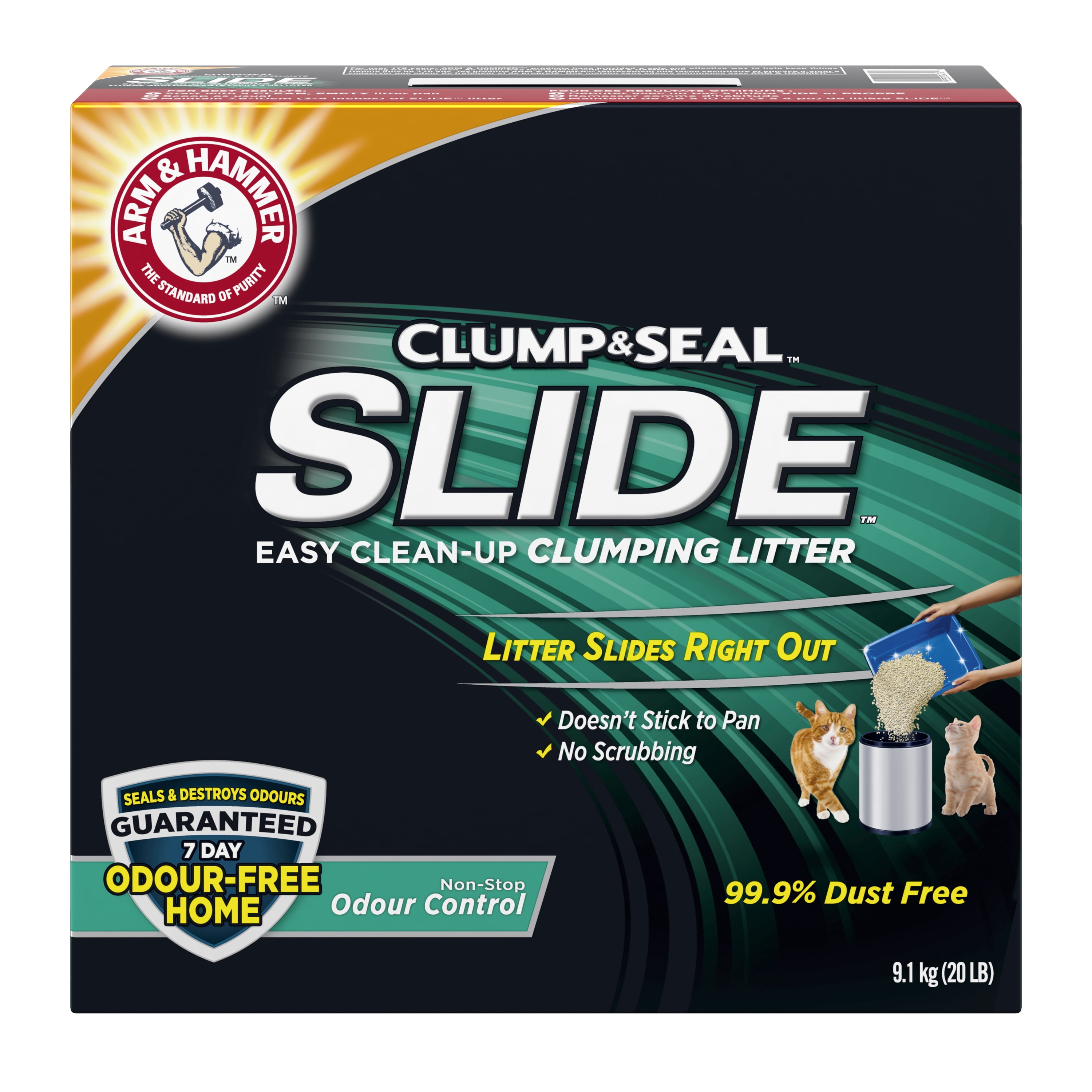 Arm & Hammer Slide Non-Stop Odour Control Clumping Cat Litter, 9.1 kg