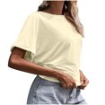 thumbnail image 3 of Birdeem Mode Femme Chemisier Col Roulé Uni Manches Courtes T-Shirt Été Hauts, 3 of 8
