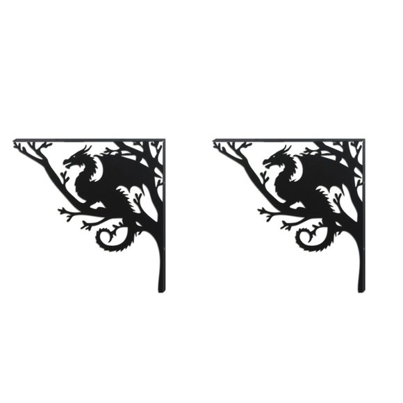 2 Pcs Tree Metal Shelf Brackets, 7.87x7.87 Inches