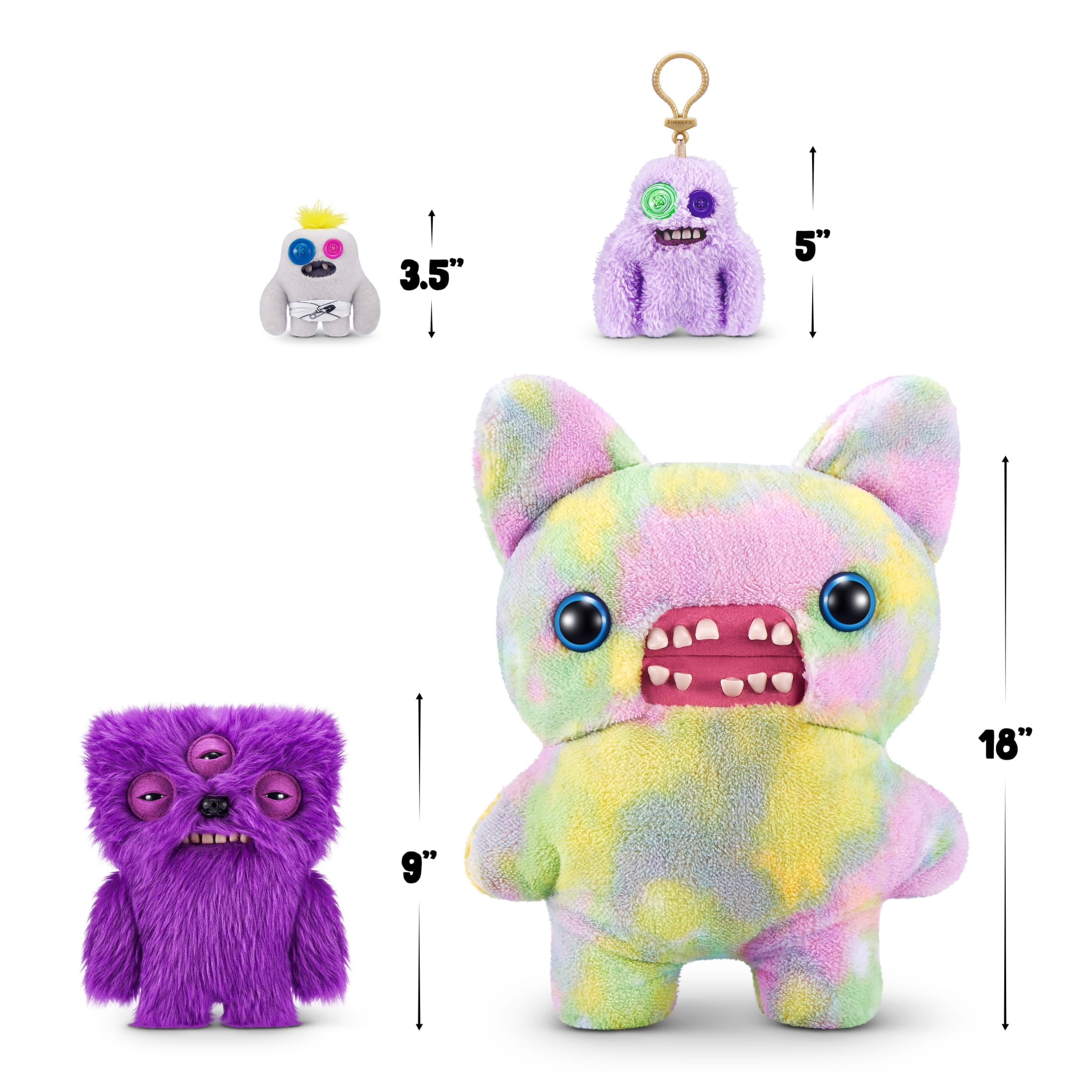 Fuggler Fart Face 9-inch Assortment Series 1 (Alien - long pile) by ZURU, Funny Ugly Monster Plush Toy