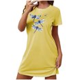 thumbnail image 2 of Chemises de Nuit pour Femmes, Chemise de Nuit Courte Surdimensionnée pour Femmes Mode à Imprimé sur la Poitrine à Manches Courtes, 2 of 7