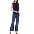 thumbnail image 2 of INSPIRE CHIC Women's Sleeveless Blouse Ruffled Pleated Wear-to-Work Chic Blouse M Dark Blue, 2 of 6