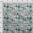 thumbnail image 3 of oneOone Georgette Viscose Green Fabric Medical Doodle Craft Projects Decor Fabric Printed By The Yard 42 Inch Wide, 3 of 4