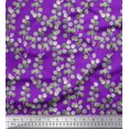 thumbnail image 1 of Soimoi Purple Georgette Viscose Fabric Leaf Leaves Print Fabric by Yard 44 Inch Wide, 1 of 3