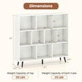 thumbnail image 3 of Costway 10 Cube Bookcase 3-Tier Modern Storage Organizer with 5 Metal Legs Bookshelves, 3 of 10