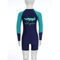 thumbnail image 4 of Haitryli Kids Rash Guard Swimsuit Boys Front Zip Swimwear Long Sleeve Bathing Suit UV Protection Green 5XL, 4 of 7